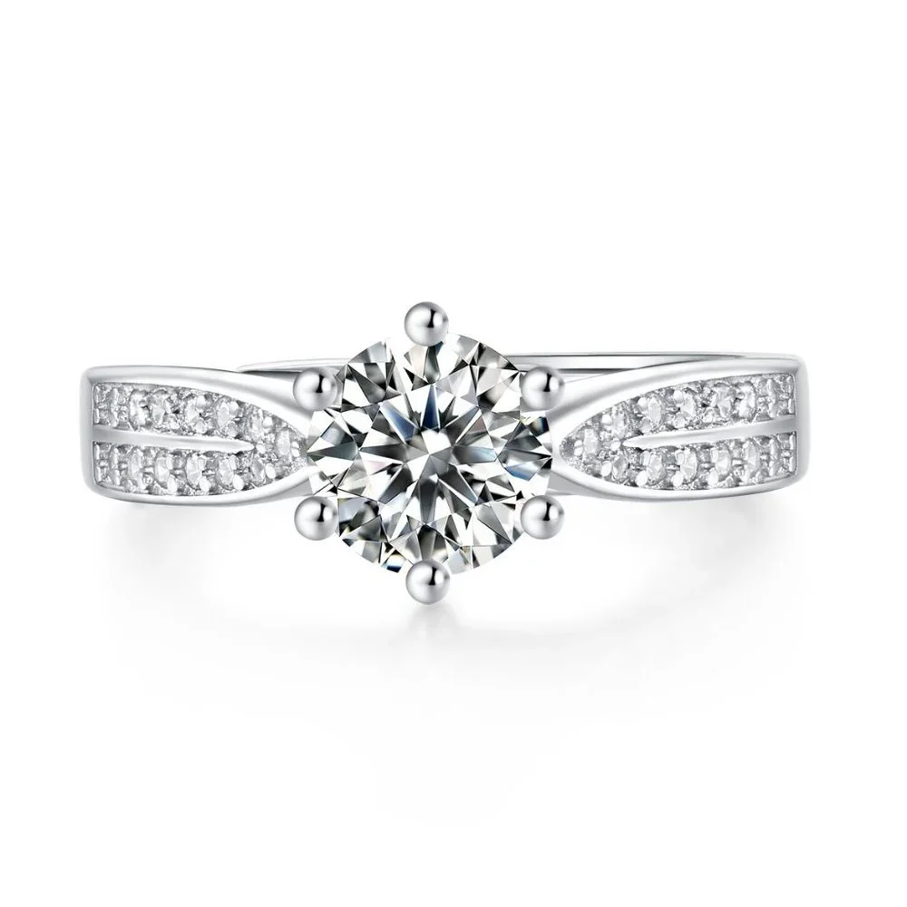 Certified 1ct. t.w. Moissanite Diamond Solitaire Wedding Engagement Ring NEW - Picture 10 of 15
